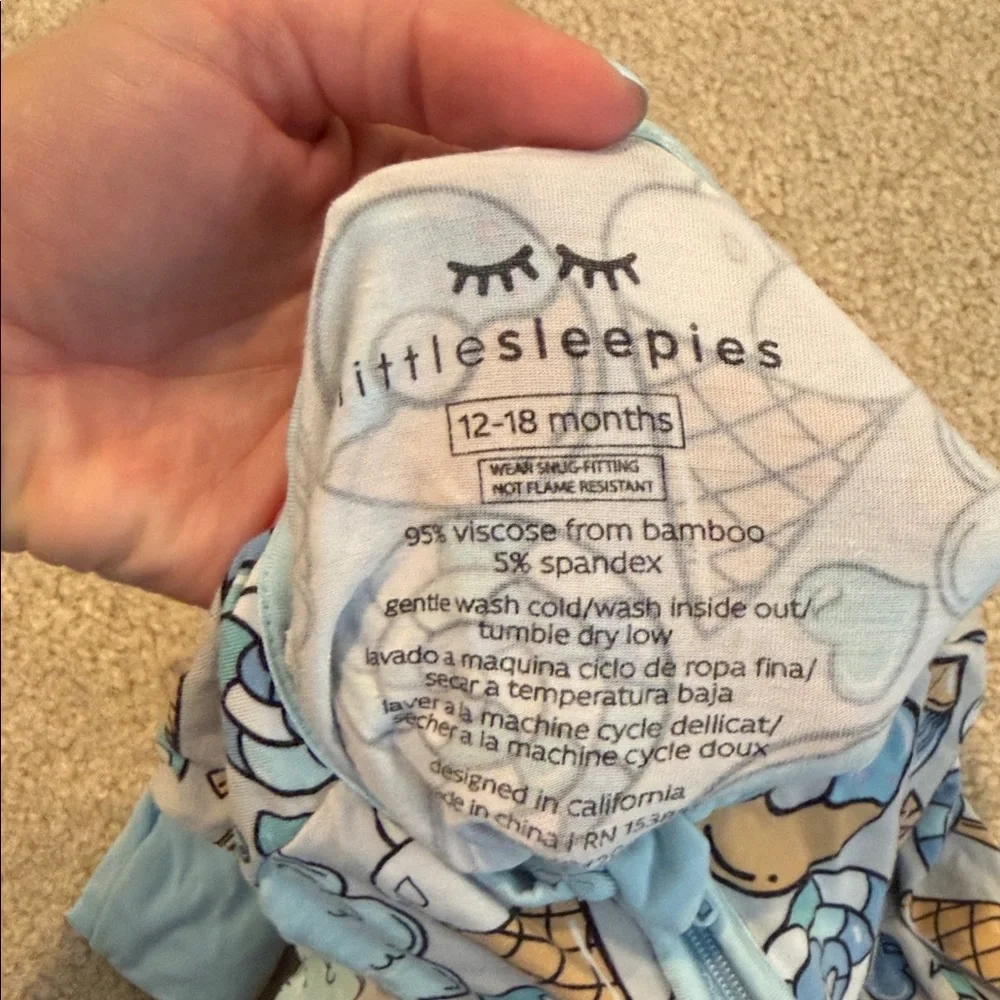 Little sleepies blue sweet treats zippy